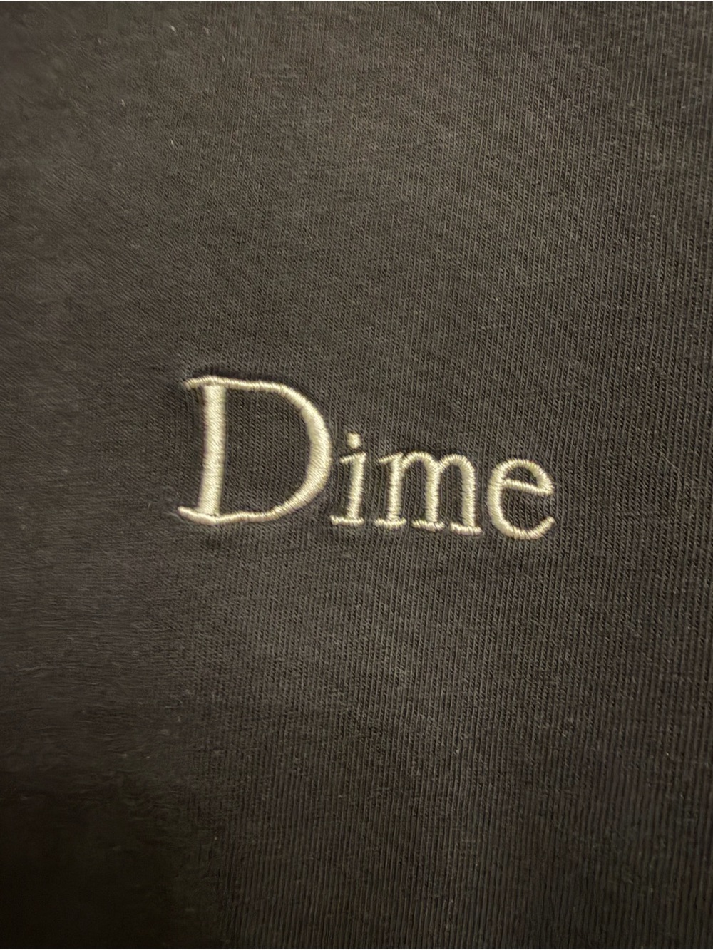 Dime Embroidered Logo Black Tee